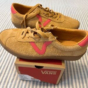 Vans Suede Sneakers with Pink Highlights